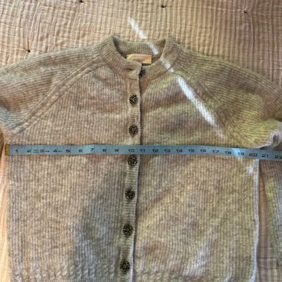 Sezane Othello Cardigan Gris Chiné Perle S - Picture 4 of 8